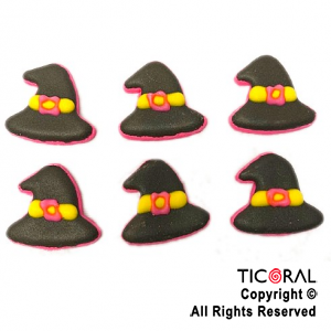 ADORNO SOMBREROS DE BRUJA AZUCAR X 6